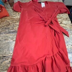 Relipop ladies size medium linen like wrap dress-new with tags